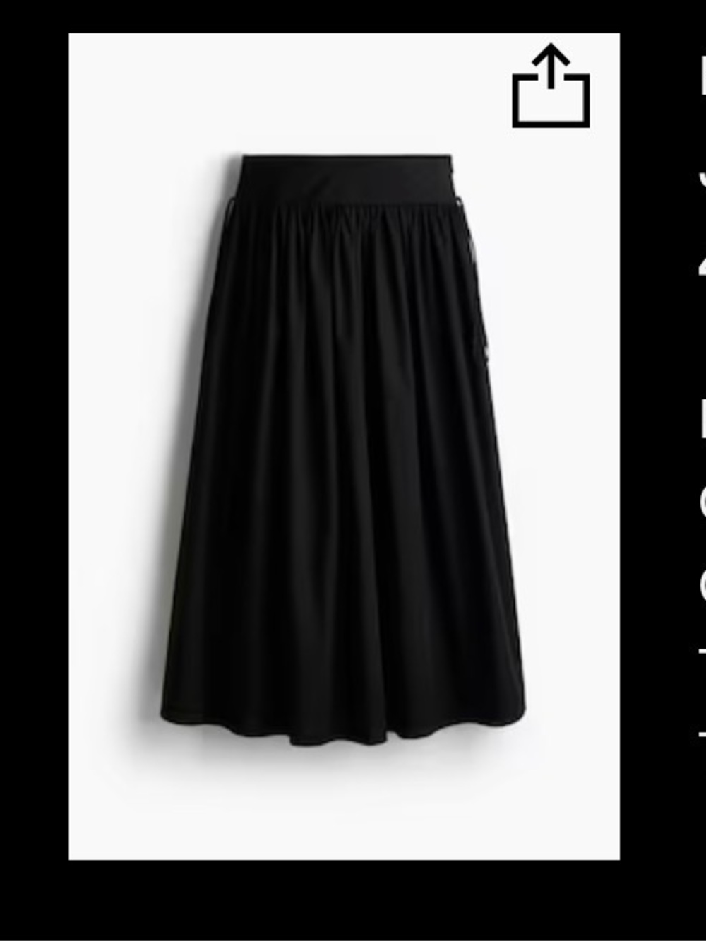H&M Noir Maxi Skirt in Classic Black